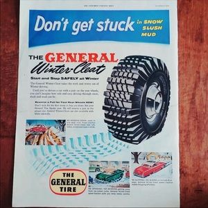 1954 vintage original automobile tire ad
